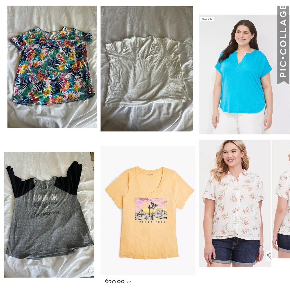 Lane Bryant /madewell /torrid 6 Pc Bundle Shirts 2x Floral Graphic Basic